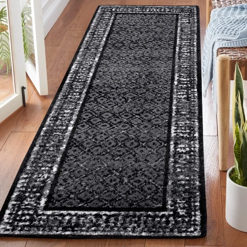Tapete Adira de Diamantes en Negro con Gris