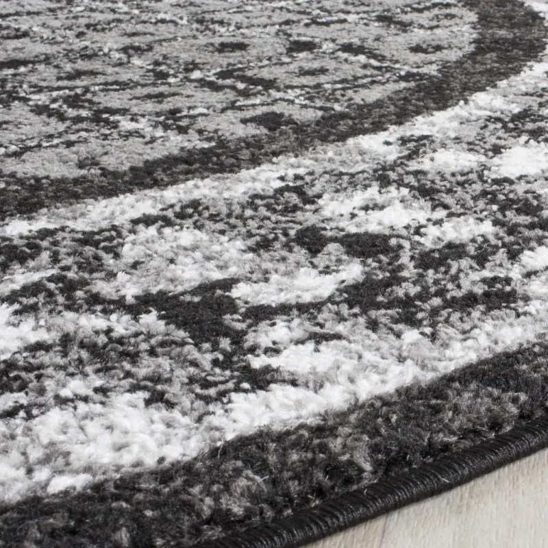 Tapete Adira de Diamantes en Negro con Gris