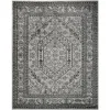 Tapete Adira Medallón en Gris con Negro