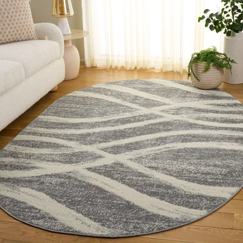 Tapete Adira Moderno en Gris con Marfil