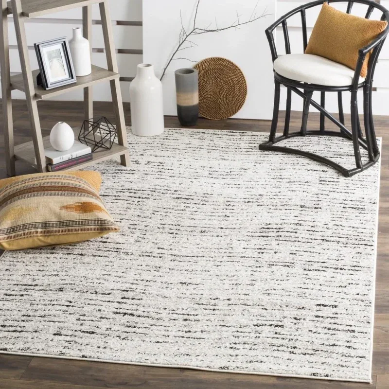 Tapete Adira Moderno en Marfil con Gris