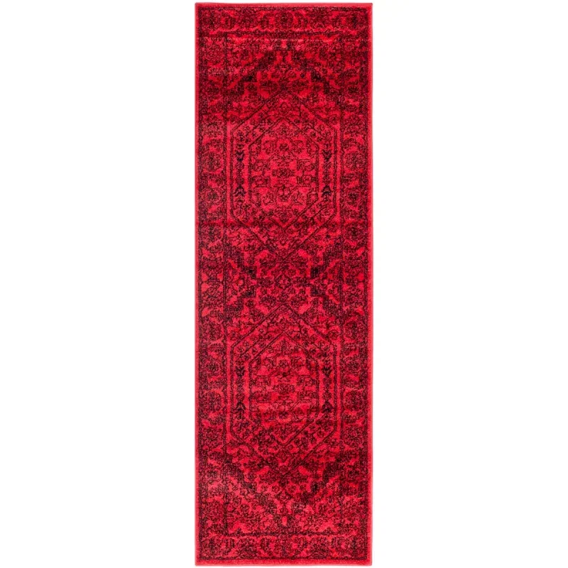 Tapete Adira Tradicional en Rojo con Negro