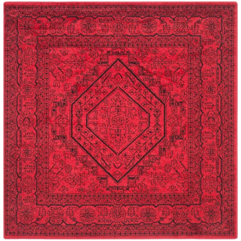 Tapete Adira Tradicional en Rojo con Negro