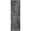 Tapete Adira Tradicional Floral en Gris con Negro