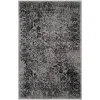 Tapete Adira Tradicional Floral en Gris con Negro