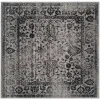 Tapete Adira Tradicional Floral en Gris con Negro