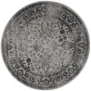 Tapete Adira Tradicional Floral en Gris con Negro
