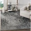 Tapete Adira Tradicional Floral en Gris con Negro