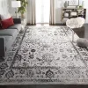 Tapete Adira Tradicional Floral en Gris con Negro