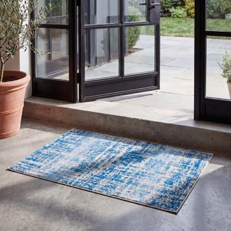 Tapete Adira Vintage Pátina en Azul con Gris