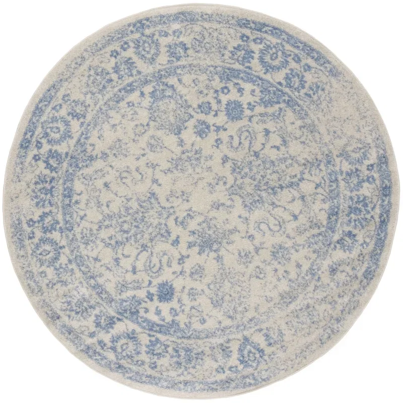 Tapete Adira Vintage Pátina en Marfil con Azul Claro
