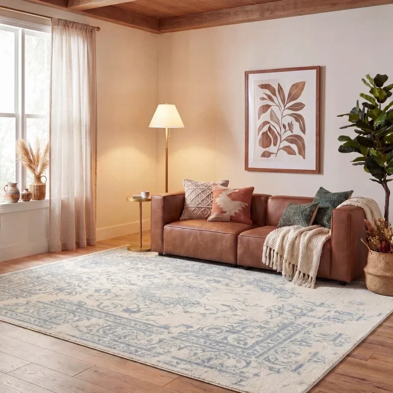 Tapete Adira Vintage Pátina en Marfil con Gris
