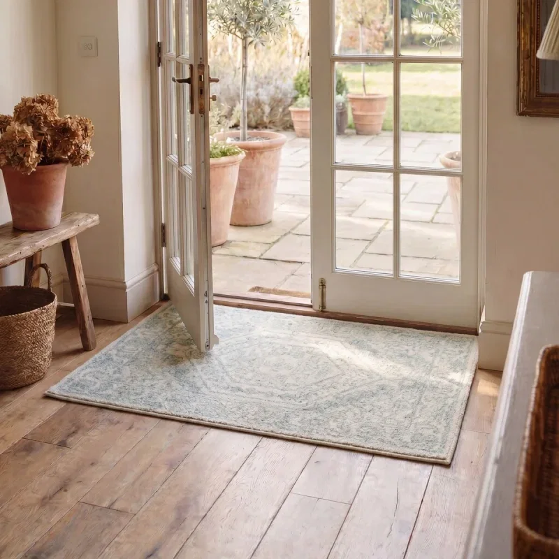 Tapete Adira Vintage Pátina en Marfil con Gris