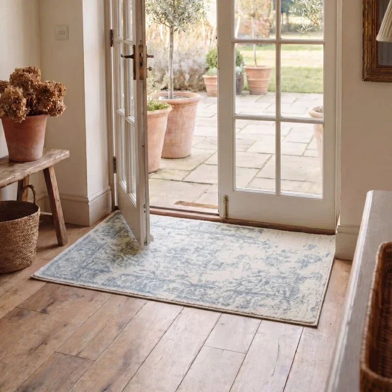 Tapete Adira Vintage Pátina en Marfil con Gris