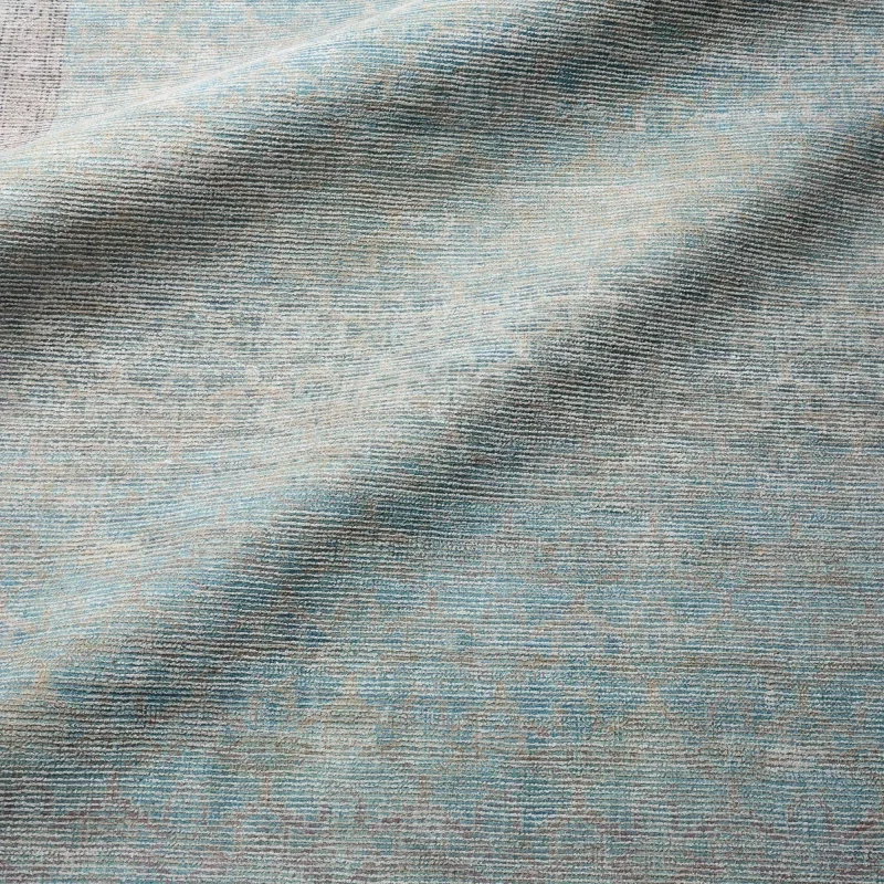 Tapete Aldea Orla Desgastada en Azul y Morado
