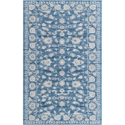 anfora floral en azul