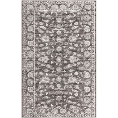 anfora floral en gris