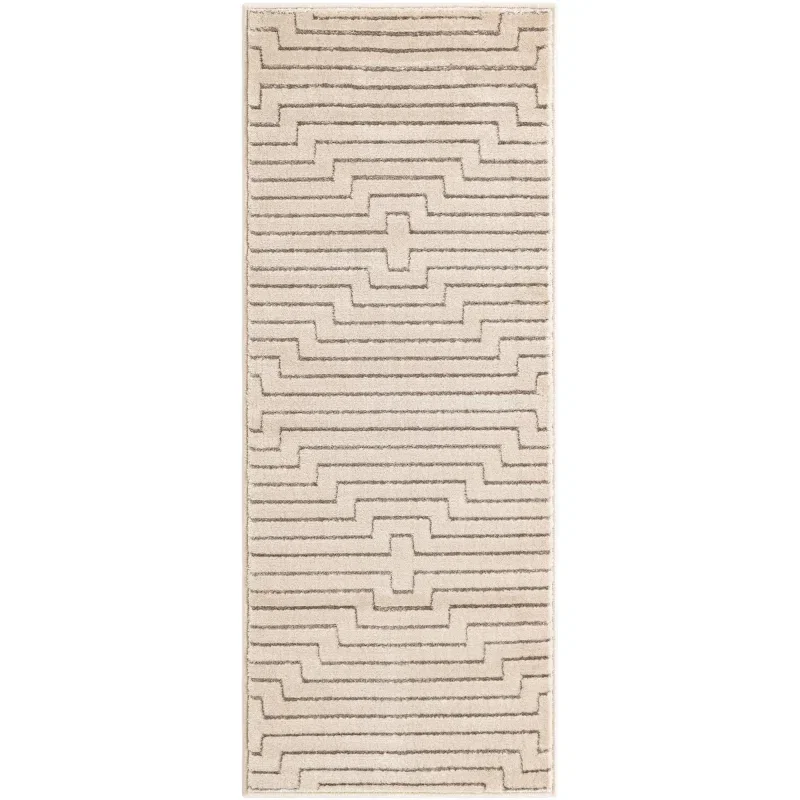 Tapete Anna de Lineas Blanco y Plata
