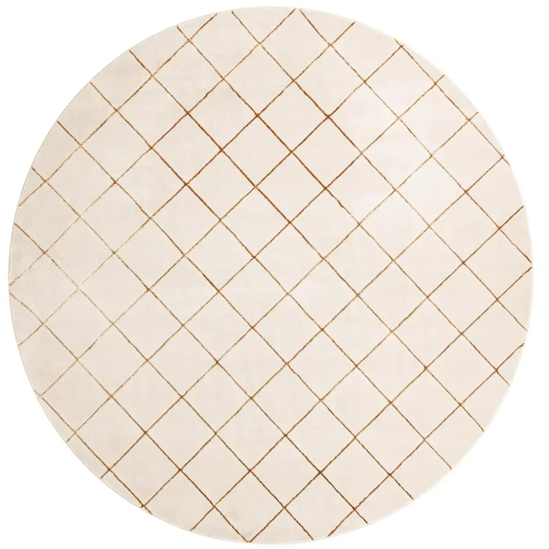 Tapete Anna Enrejado Blanco y Oro