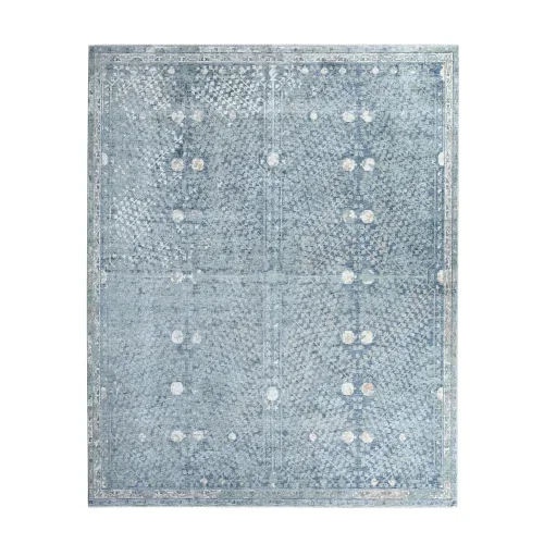 Tapete Balada Ornamental Vintage en Azul y Gris