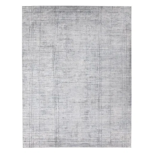 Tapete Bombay Rayado Lineal en Azul y Blanco
