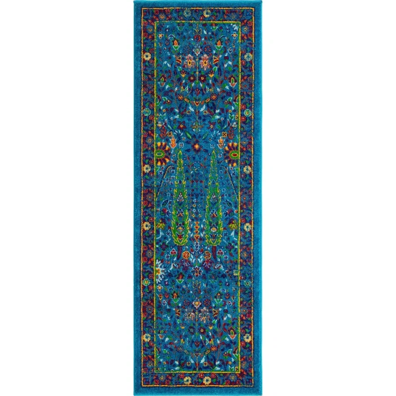 califa floral en azul marino