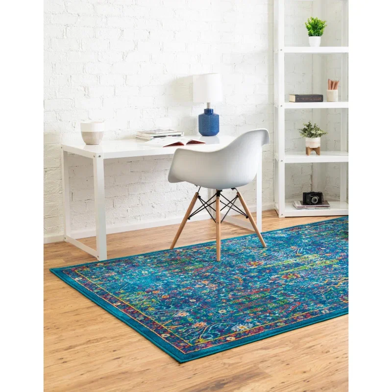 califa floral en azul marino