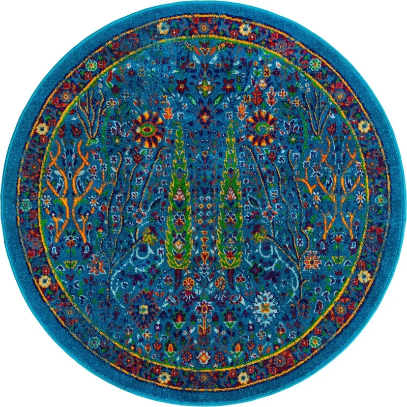 califa floral en azul marino