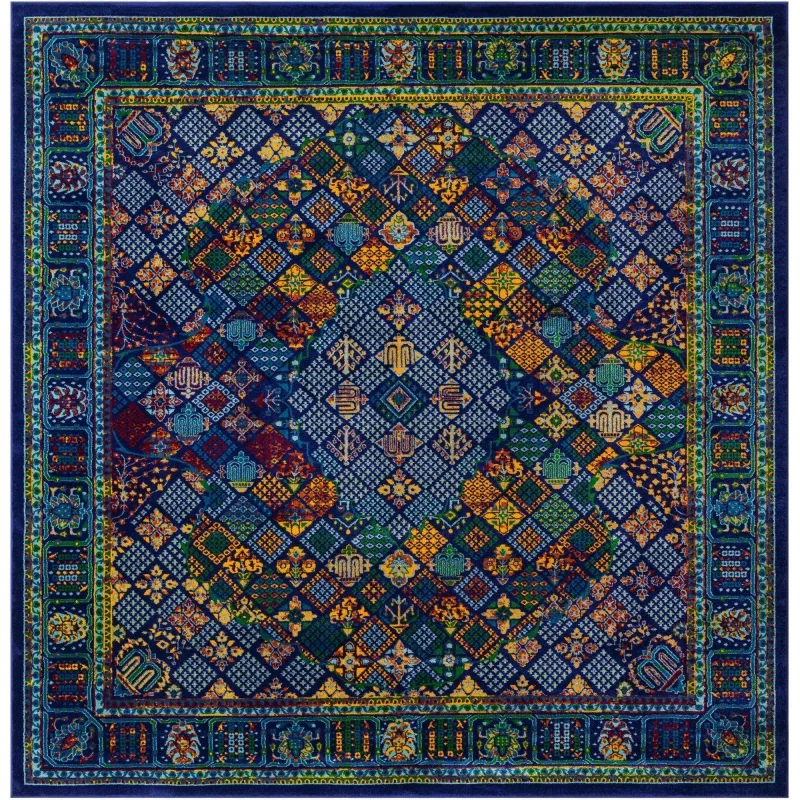 califa geometrico en azul marino