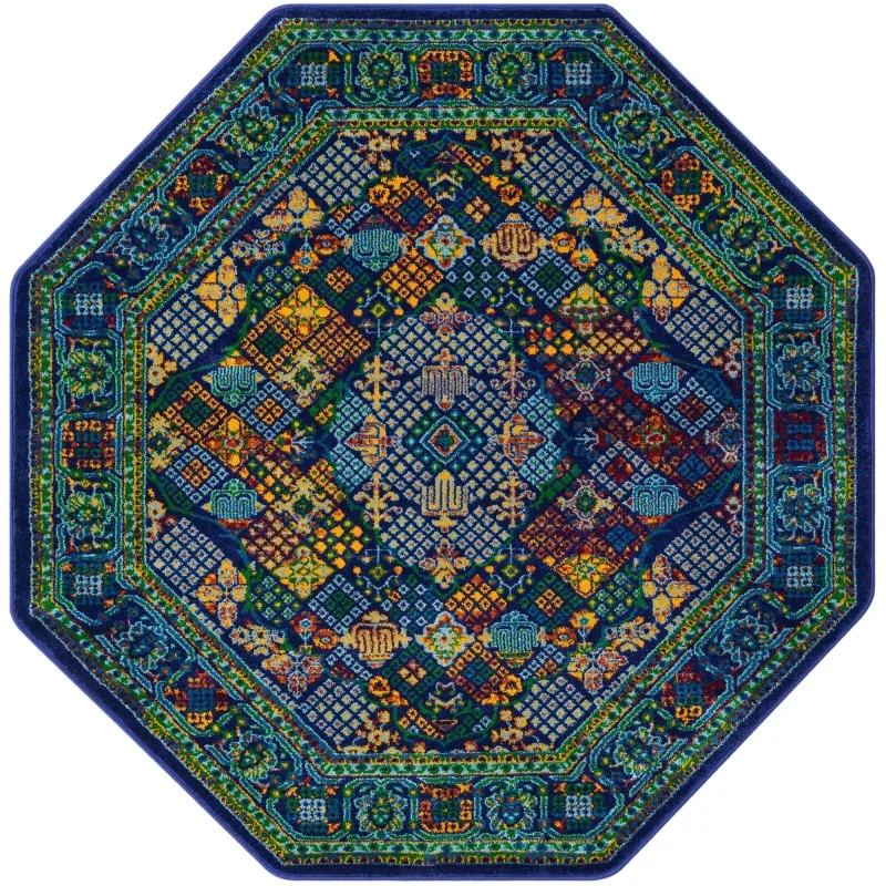 califa geometrico en azul marino