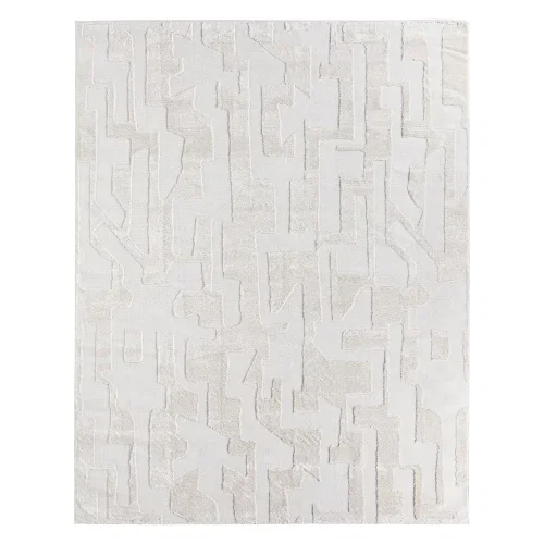 Tapete Cáliz Geométrico Brutalista en Blanco