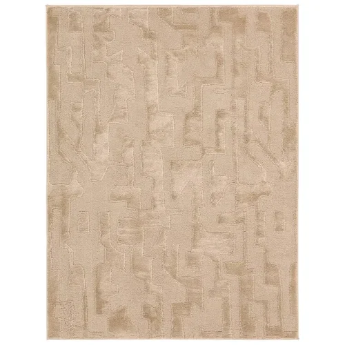 Tapete Cáliz Geométrico Brutalista en Beige Taupe