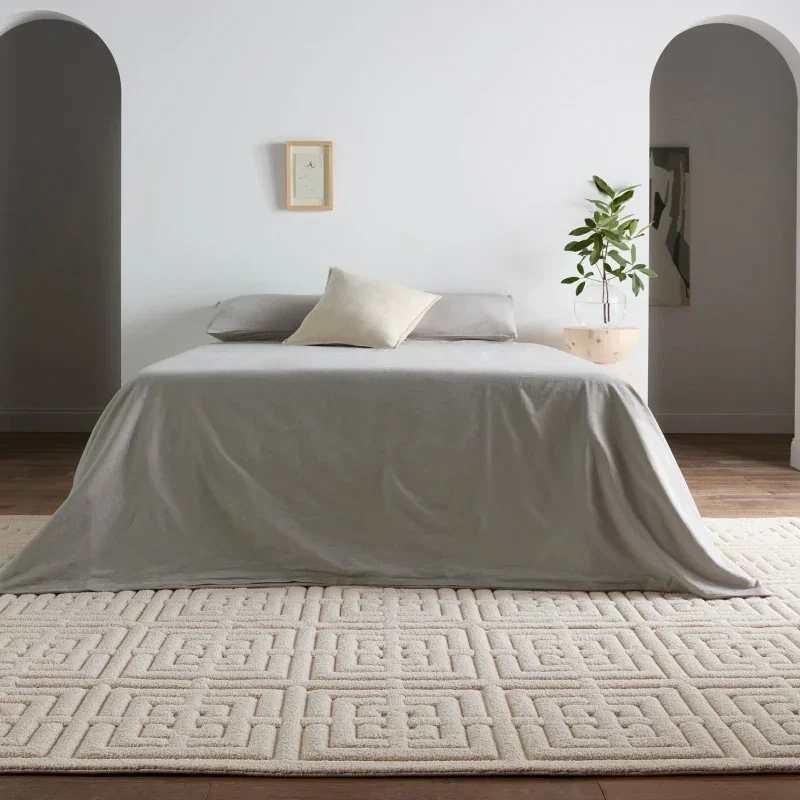Tapete Cantera Baldosa Moderna en Blanco