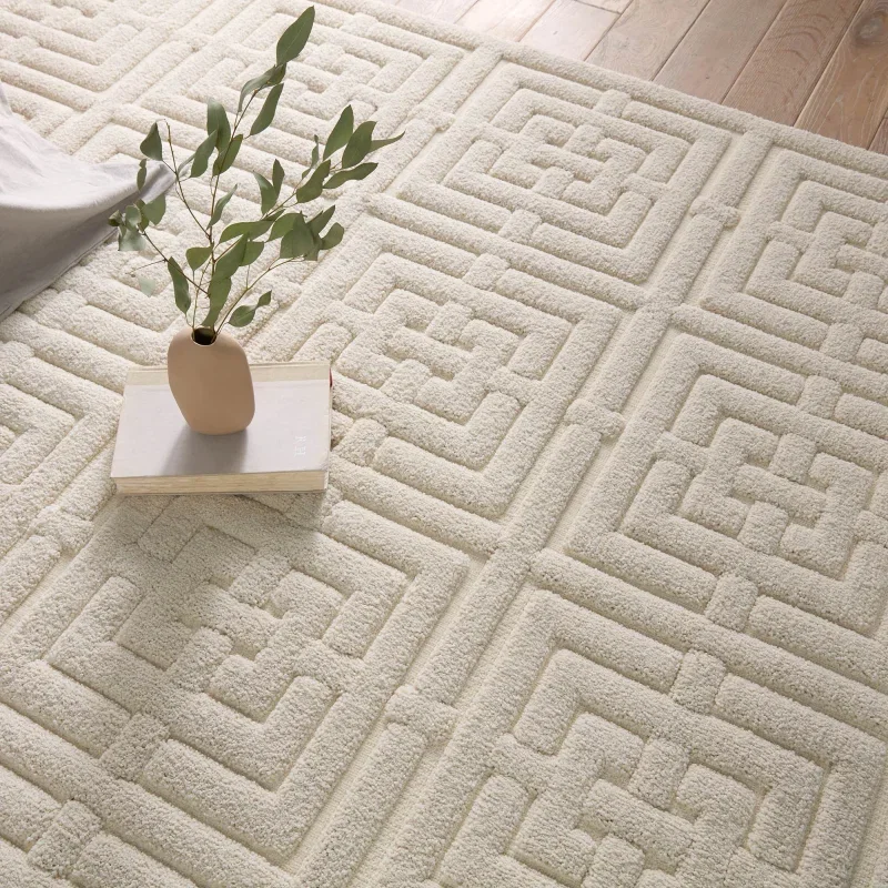 Tapete Cantera Baldosa Moderna en Blanco
