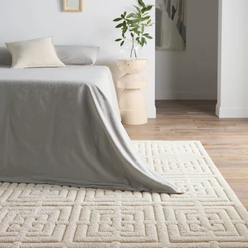 Tapete Cantera Baldosa Moderna en Blanco