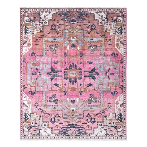 Tapete Céfiro Medallón Turco en Rosa y Gris