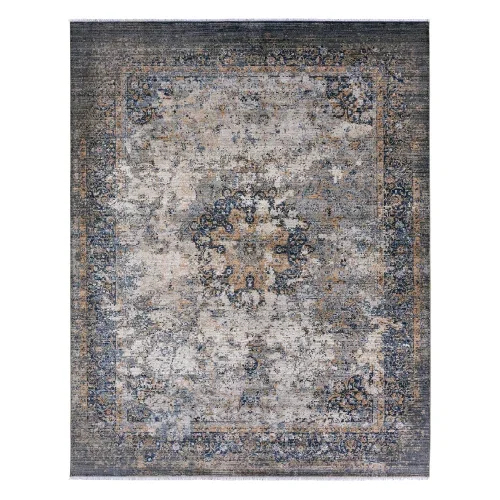Tapete Céfiro Medallón Turco Vintage en Azul