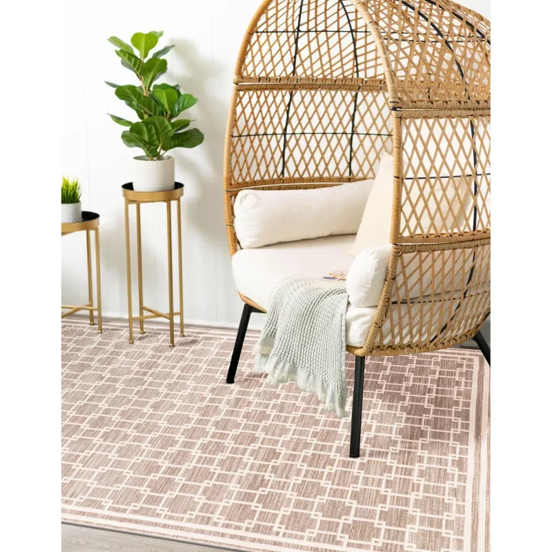 Tapete Christie Enrejado Cuadrado en Beige