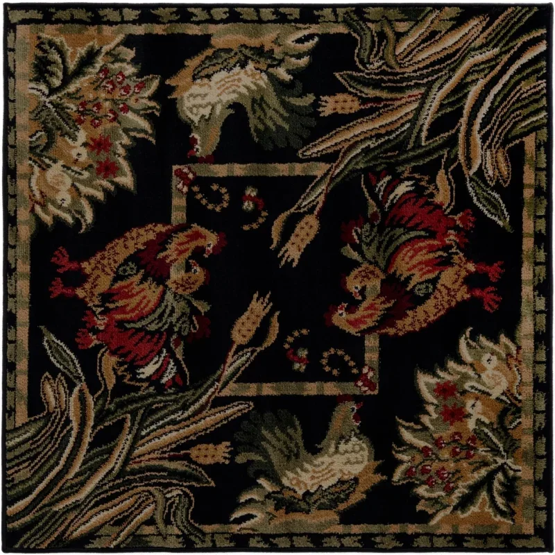 corral floral en negro