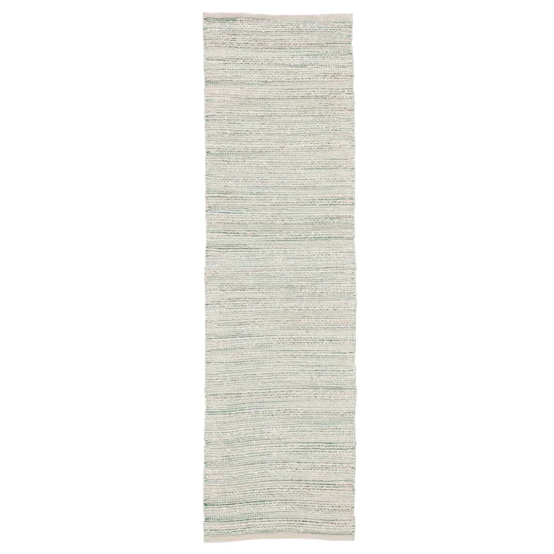 Tapete Cumbre Rayado Bohemio en Blanco y Verde