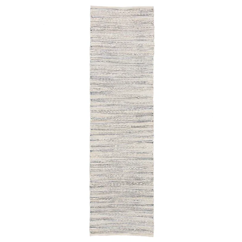 Tapete Cumbre Rayado Bohemio en Blanco y Azul