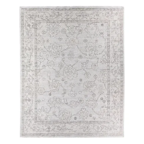 Tapete Dalia Floral Desgastado en Gris y Café