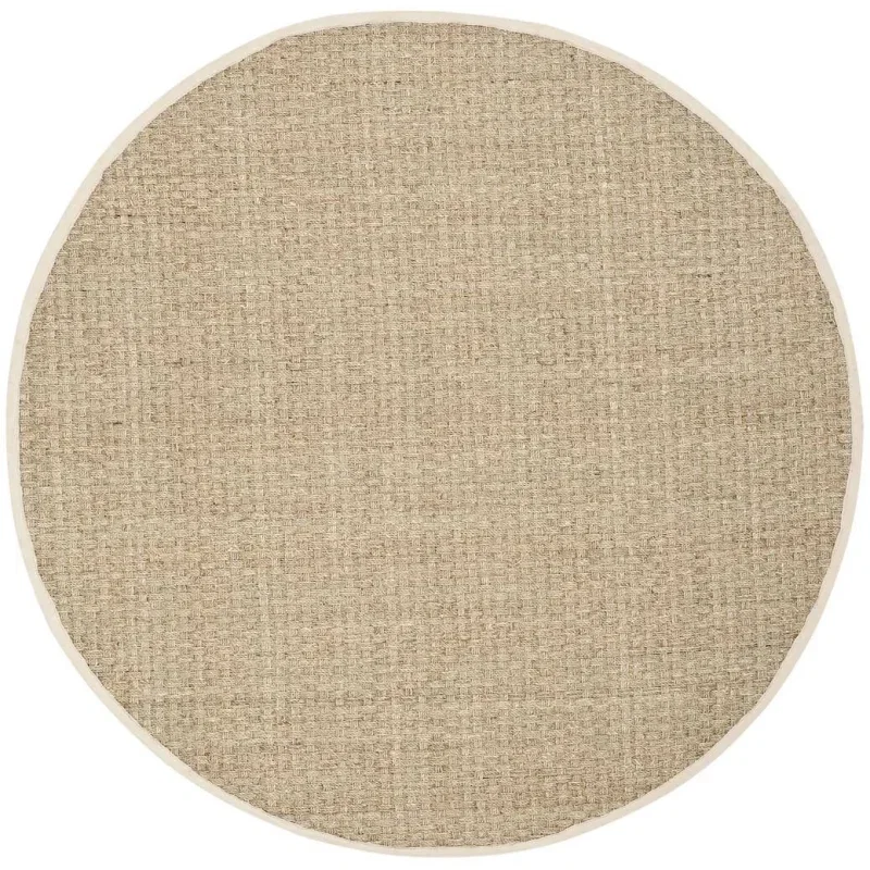 Tapete de Fibra Natural con Orilla Marfil