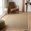 Tapete de Fibra Natural con Orilla Marfil