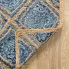 Tapete de Trenzado Rombos en Azul y Natural