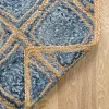 Tapete de Trenzado Rombos en Azul y Natural