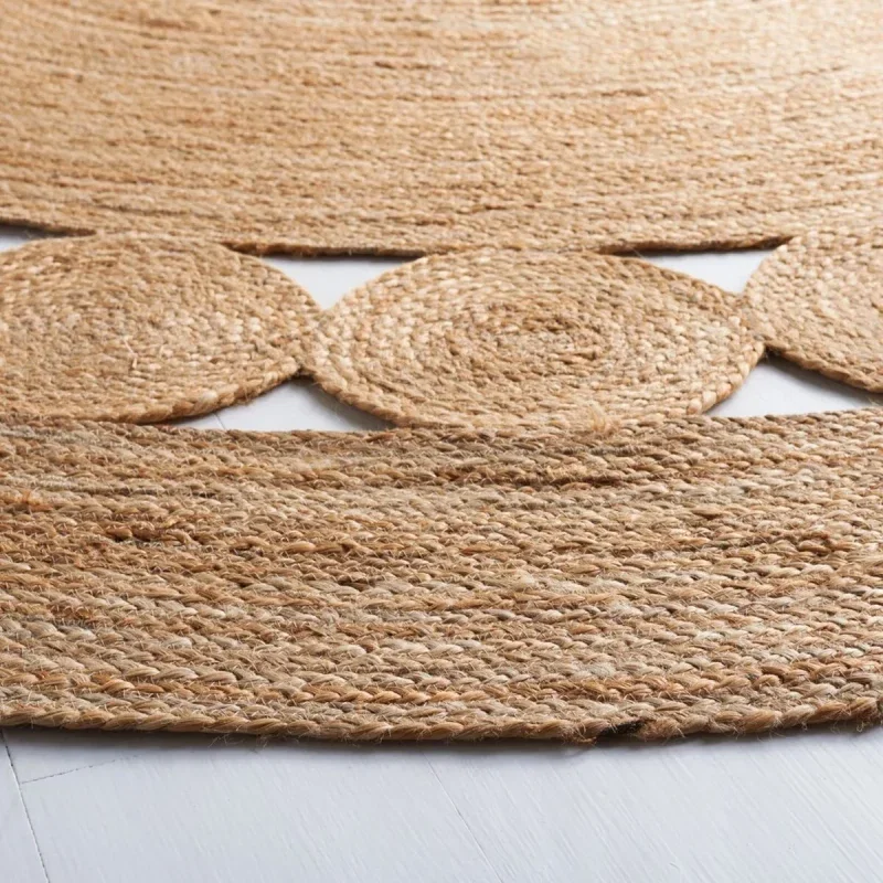 Tapete de Yute Redondo Bolas Natural