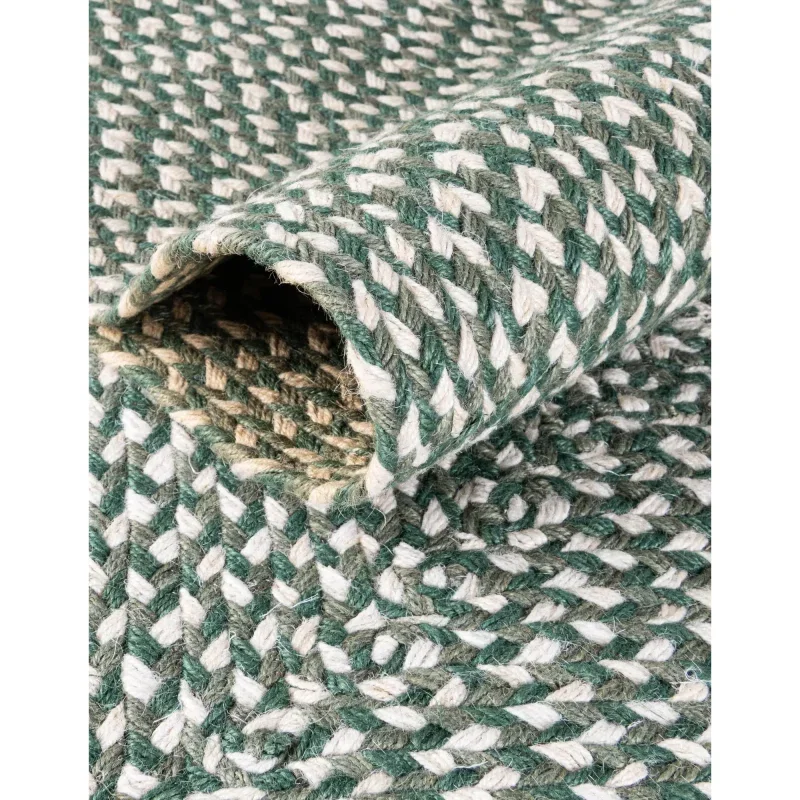 Tapete de Yute Trenzado Escoces en Verde