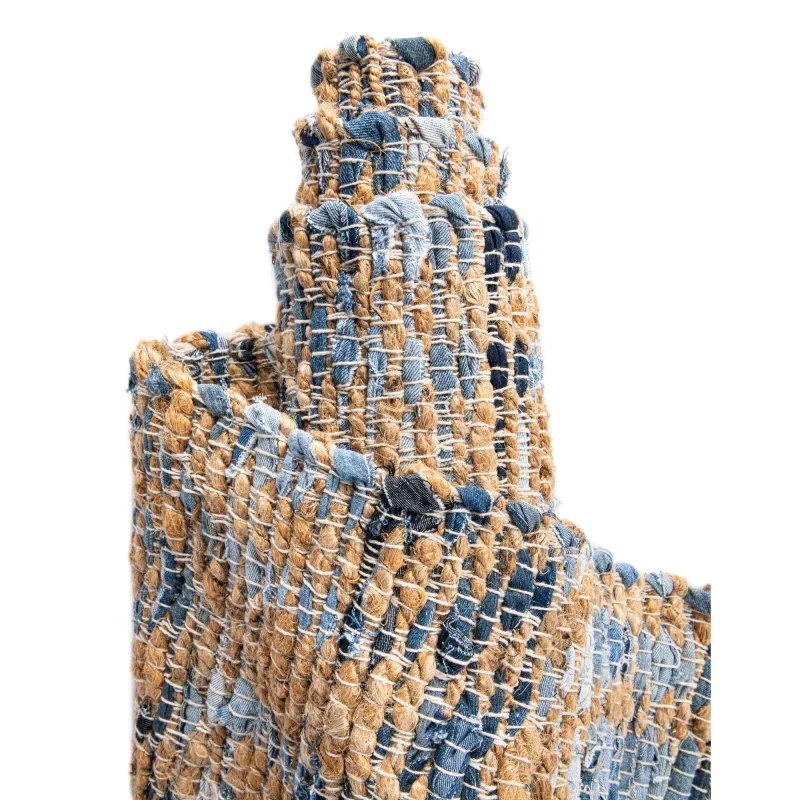 Tapete de Yute y Algodón Diamantes Azules