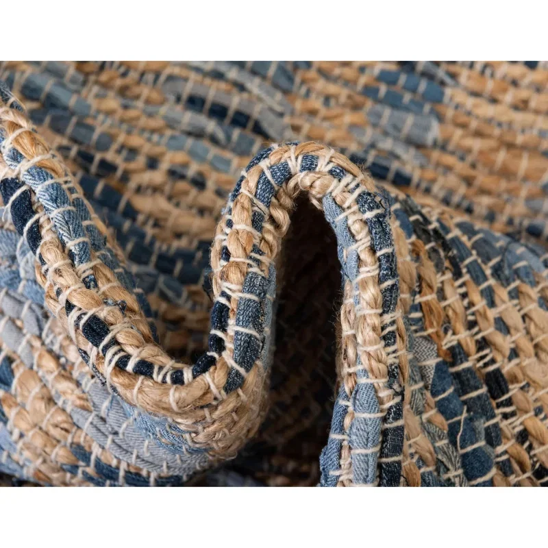 Tapete de Yute y Algodón Diamantes Azules